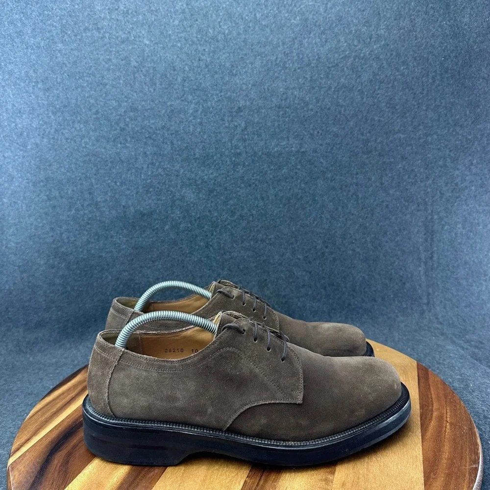 Bruno Magli Brown Lace Up Suede Shoes Mens Sz 10 Rotario 06210 Made Italy